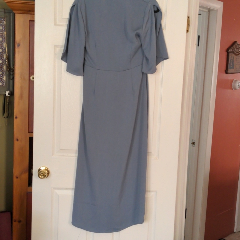 Lulu Slate blue draped dress
